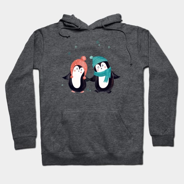 Penguins Hoodie by Elena Amo